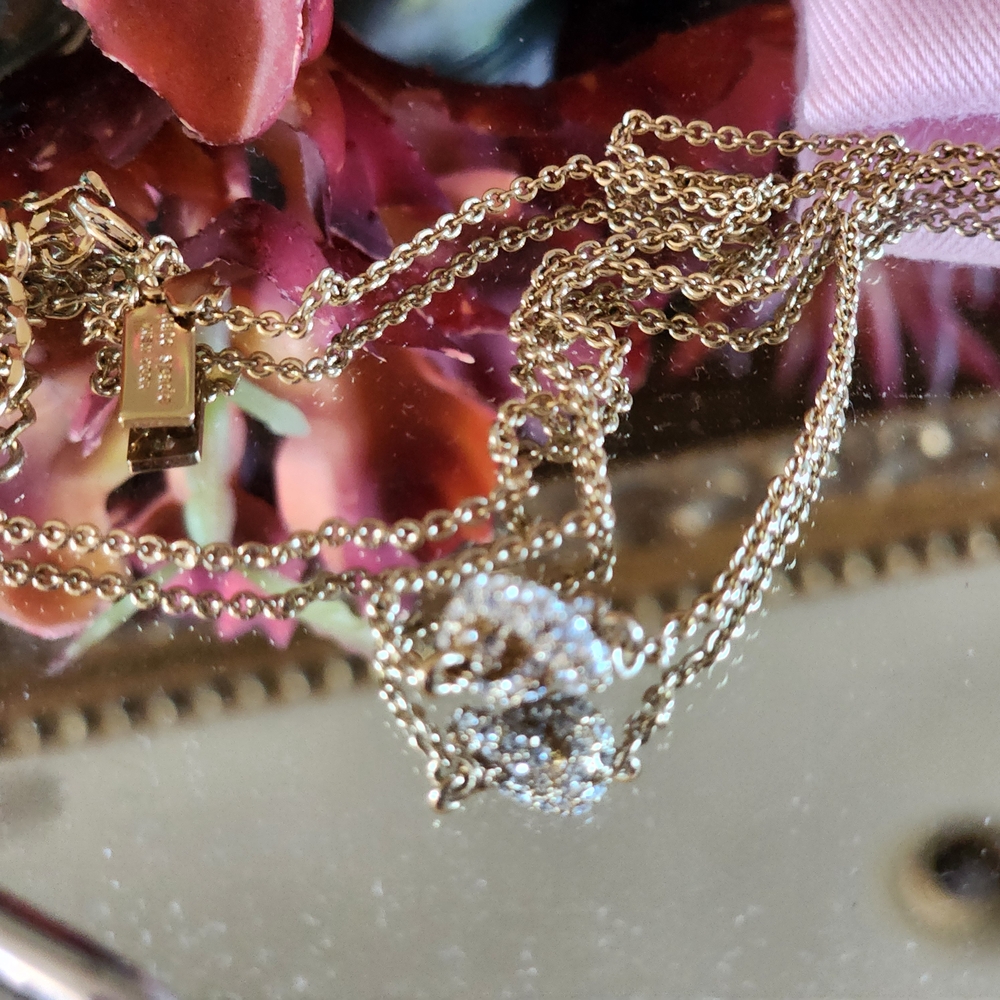 KATE SPADE Sailor's Knot Pave Pendant Gold-Tone Necklace - Picture 9 of 14